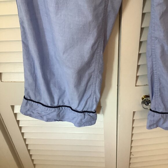 J. Crew women's pajama set XS blue short sleeve shirt pants 100% cotton - Picture 4 of 16